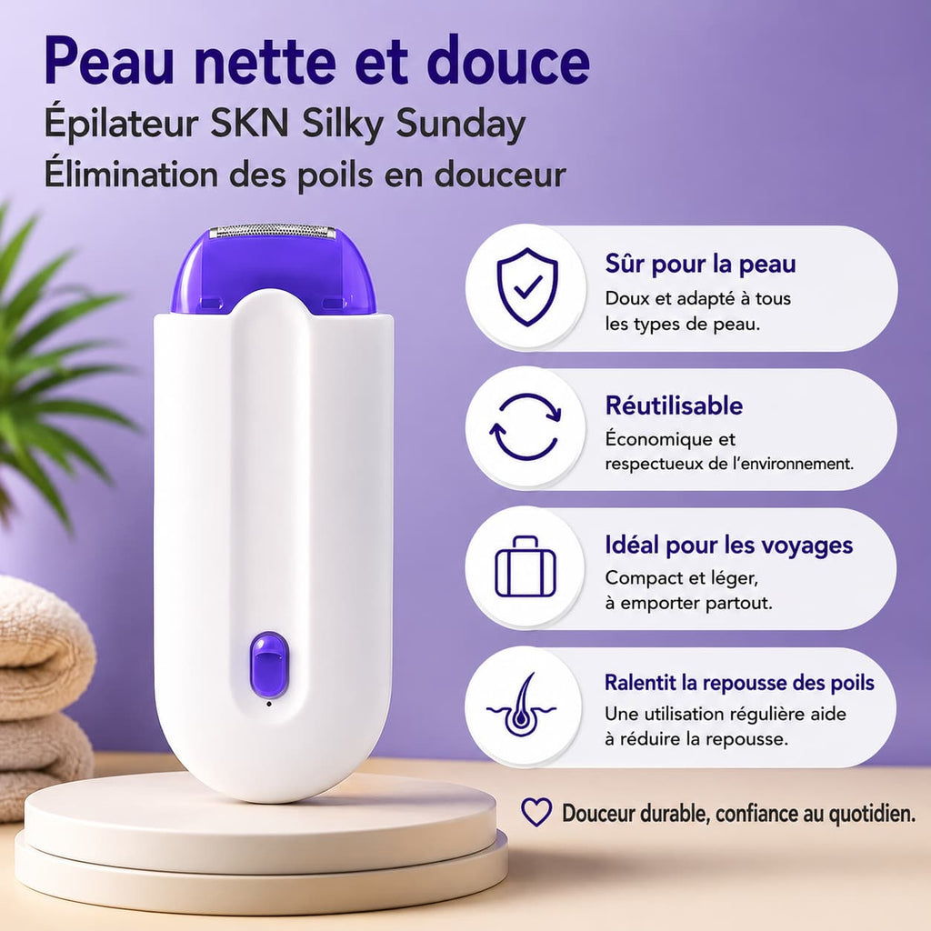 Épilateur Étanche – Élimine les Poils en Douceur (Sec et Humide)